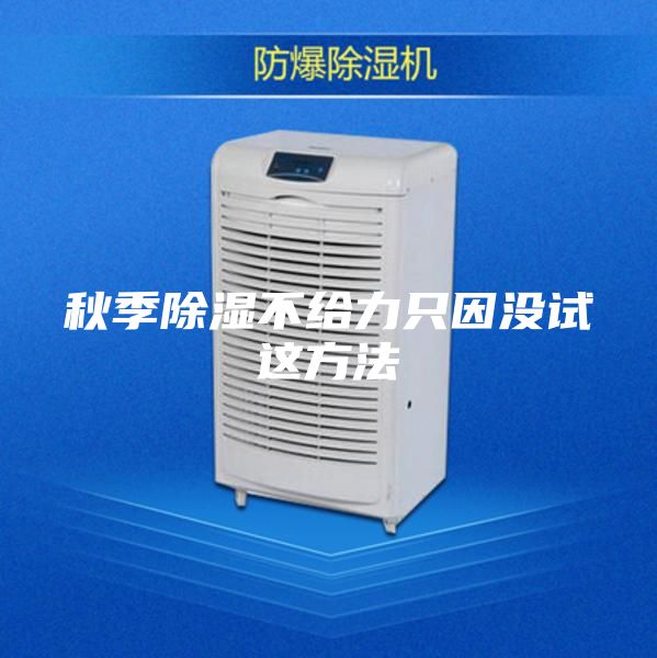 秋季除濕不給力只因沒試這方法